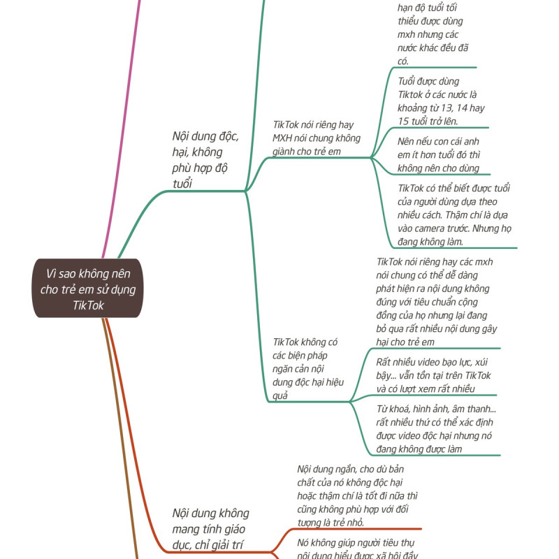 [Sơ đồ] Tại sao nên hạn chế cho trẻ em dùng Tiktok
